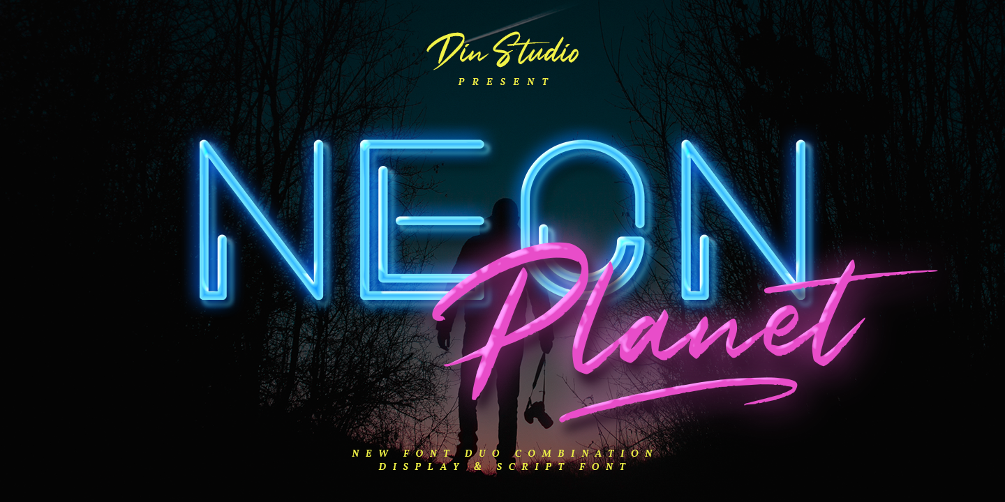 Przykład czcionki Neon Planet Display